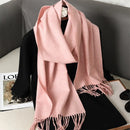 62 cores sólidas mulheres cachecol de inverno quente engrossar xale de caxemira moda ao ar livre luxo borlas pashmina senhora envoltório cachecóis à prova de vento