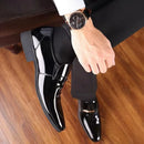 Negócios de luxo oxford sapatos de couro dos homens respirável couro patente sapatos formais plus size homem escritório casamento apartamentos masculino preto