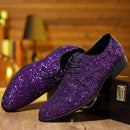 Homens de luxo vestido sapatos ouro prata lantejoulas sapatos de casamento de alta qualidade rendas oxford sapatos designer de moda masculino apartamentos tamanho grande