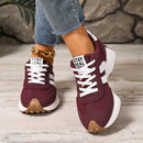 Mulheres tênis retro casual fundo plano dedo do pé redondo sapatos esportivos primavera outono tênis feminino moda designer sapatos femininos