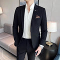 (Jaqueta + calças) marca de alta qualidade boutique cor sólida masculino casual negócios escritório terno noivo vestido casamento festa blazer calças