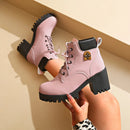 2024 novo inverno botas de salto feminino alta qualidade rendas moda designer sapatos casuais confortáveis botas de salto sapatos para mulher