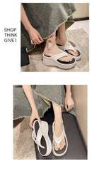 Chinelos Femininos de Moda, Sapatos de Plataforma de EVA Macio para o Verão, Chinelos de Praia para Meninas, Sandálias de Salto Alto com Sola Grossa