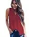 Blusa Feminina Casual de Verão com Decote V, Sem Mangas, Cor Sólida, Detalhe Plissado e Caimento Solto para o Dia a Dia