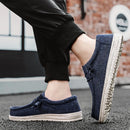 Marca masculina sapatos casuais moda denim sapatos de lona respirável andando sapatos planos ao ar livre tamanho grande luz sapatos masculinos mocassins