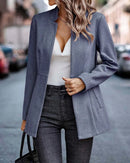 Blazer Feminino de Manga Longa, Cardigã Casual Chic Francês, Casaco Feminino, Vestuário Feminino