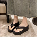 Chinelos Femininos de Moda, Sapatos de Plataforma de EVA Macio para o Verão, Chinelos de Praia para Meninas, Sandálias de Salto Alto com Sola Grossa