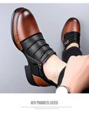 Botas Retro de Cano Baixo para Homens, com Zíper, em Couro Genuíno, Moda Masculina, Sapatos de Plataforma de Alta Qualidade