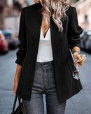 Blazer Feminino de Manga Longa, Cardigã Casual Chic Francês, Casaco Feminino, Vestuário Feminino