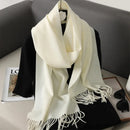 62 cores sólidas mulheres cachecol de inverno quente engrossar xale de caxemira moda ao ar livre luxo borlas pashmina senhora envoltório cachecóis à prova de vento
