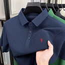 Camisa Polo Masculina Premium de Verão 2026, Secagem Rápida, Respirável, Casual, Moda Empresarial, Esportiva, Manga Curta, Roupa Masculina