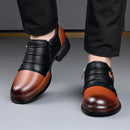Botas Retro de Cano Baixo para Homens, com Zíper, em Couro Genuíno, Moda Masculina, Sapatos de Plataforma de Alta Qualidade
