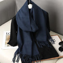 62 cores sólidas mulheres cachecol de inverno quente engrossar xale de caxemira moda ao ar livre luxo borlas pashmina senhora envoltório cachecóis à prova de vento