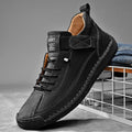Sapatos masculinos de couro feitos à mão, mocassins casuais de couro respirável, sapatos baixos da moda, sapatos com ferramentas, plus size