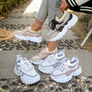 Calçados Femininos - Tênis Casuais Esportivos Verão 2026, Respiráveis e Leves, Sapatos de Trabalho Modernos em Duas Cores ou Uma Cor