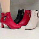 2023 botas de salto alto feminino primavera e outono botas únicas novos sapatos femininos zip branco à prova dwaterproof água taiwan sapatos de salto alto