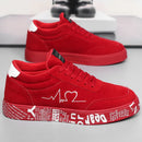 Tênis respiráveis de cano médio, design gráfico de coração e música, sapatos casuais de streetwear para casais, dia dos namorados e presente de aniversário