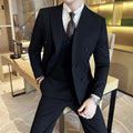 Terno Masculino Slim de Luxo Cinza e Preto M-7XL com Colete e Calça - Estilo Casual de Negócios e Abotoamento Duplo para Noivos