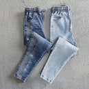 Coreano novo 2026 primavera outono perfuração quente jeans elásticos feminino solto de cintura alta haren denim calças femininas casuais jeans selvagens