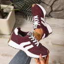 Mulheres tênis retro casual fundo plano dedo do pé redondo sapatos esportivos primavera outono tênis feminino moda designer sapatos femininos