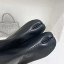 Botas Femininas de Couro Genuíno com Salto Baixo e Bico Dividido, Design de Luxo e Moda, Novidade Outono Inverno 2026