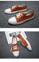 Novos Sapatos Europeus para Homens, Sapatos Casuais de Couro, Sapatos de Skate Fashion, Tênis de Rua com Cadarço para Jovens
