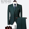 Luxo 3 peças terno de casamento masculino moda magro cor sólida negócios escritório terno define tamanho grande masculino blazer + calças + colete