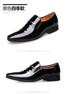 Negócios de luxo oxford sapatos de couro dos homens respirável couro patente sapatos formais plus size homem escritório casamento apartamentos masculino preto