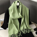 62 cores sólidas mulheres cachecol de inverno quente engrossar xale de caxemira moda ao ar livre luxo borlas pashmina senhora envoltório cachecóis à prova de vento