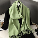 62 cores sólidas mulheres cachecol de inverno quente engrossar xale de caxemira moda ao ar livre luxo borlas pashmina senhora envoltório cachecóis à prova de vento
