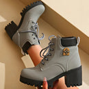 2024 novo inverno botas de salto feminino alta qualidade rendas moda designer sapatos casuais confortáveis botas de salto sapatos para mulher