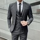 Terno atualizar o novo tecido masculino negócios cavalheiro moda fino trabalho cor sólida plus size vestido justo casamento melhor homem terno