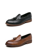 Sapato de couro casual masculino, sapato de casamento com franja de boi, sola de boi, moda estilista, alta qualidade, novo