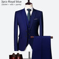 Luxo 3 peças terno de casamento masculino moda magro cor sólida negócios escritório terno define tamanho grande masculino blazer + calças + colete