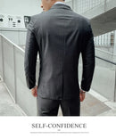 Terno atualizar o novo tecido masculino negócios cavalheiro moda fino trabalho cor sólida plus size vestido justo casamento melhor homem terno