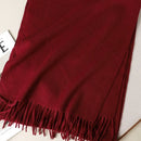62 cores sólidas mulheres cachecol de inverno quente engrossar xale de caxemira moda ao ar livre luxo borlas pashmina senhora envoltório cachecóis à prova de vento