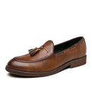 Sapato de couro casual masculino, sapato de casamento com franja de boi, sola de boi, moda estilista, alta qualidade, novo