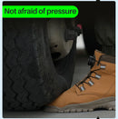 Sapatos de trabalho com botão rotativo para homens, botas protetoras anti-punctura, tênis à prova d'água, sapatos de segurança de trabalho, antiderrapantes, com biqueira de aço