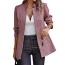 Blazer Feminino de Manga Longa, Cardigã Casual Chic Francês, Casaco Feminino, Vestuário Feminino