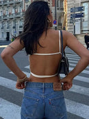 Hxao mulheres topo 2024 rendas até sem costas camisola topo feminino roupas baratas sexy moda tanques & camis colheita topo feminino branco preto
