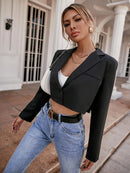 2026 primavera e outono curto pequeno terno jaqueta casual picante estilo menina nicho cintura design feminino ao ar livre wear