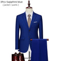 Luxo 3 peças terno de casamento masculino moda magro cor sólida negócios escritório terno define tamanho grande masculino blazer + calças + colete