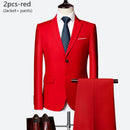 Luxo 3 peças terno de casamento masculino moda magro cor sólida negócios escritório terno define tamanho grande masculino blazer + calças + colete