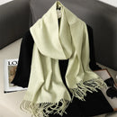 62 cores sólidas mulheres cachecol de inverno quente engrossar xale de caxemira moda ao ar livre luxo borlas pashmina senhora envoltório cachecóis à prova de vento