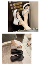 Chinelos Femininos de Moda, Sapatos de Plataforma de EVA Macio para o Verão, Chinelos de Praia para Meninas, Sandálias de Salto Alto com Sola Grossa