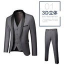 Conjunto de Terno Masculino 3 Peças com Lapela Preta Tamanho EUA: Casaco, Colete e Calças / Traje Formal para Noivo, Casamento e Negócios