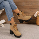 2024 novo inverno botas de salto feminino alta qualidade rendas moda designer sapatos casuais confortáveis botas de salto sapatos para mulher