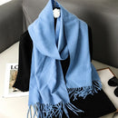 62 cores sólidas mulheres cachecol de inverno quente engrossar xale de caxemira moda ao ar livre luxo borlas pashmina senhora envoltório cachecóis à prova de vento