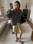 Tossy outono cinza zíper outwear jaquetas feminino sólido solto retalhos cintura alta recortado casaco superior streetwear feminino y2k jaquetas