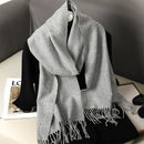 62 cores sólidas mulheres cachecol de inverno quente engrossar xale de caxemira moda ao ar livre luxo borlas pashmina senhora envoltório cachecóis à prova de vento